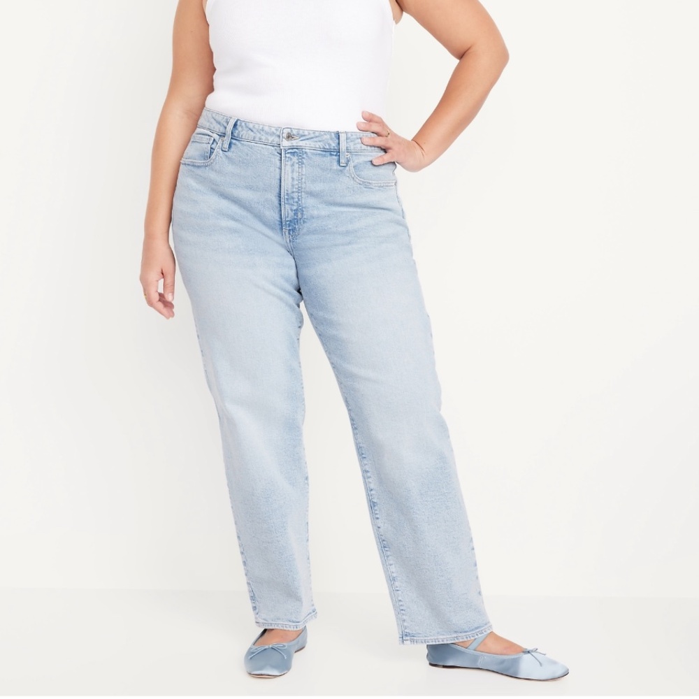 Old Navy OG Loose High Rise Light Wash Jeans 16 Tall 33.5 Inseam